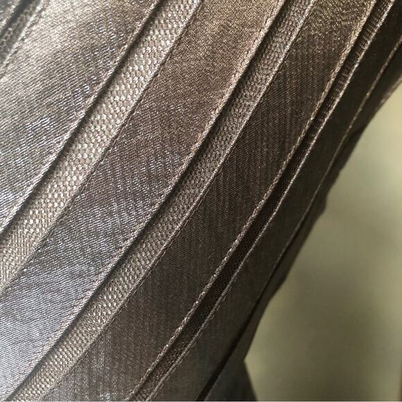 Adrianna Pappell pewter/bronze scalloped skirt cocktail dress sz 4 - Picture 7 of 7